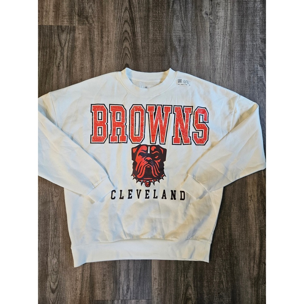 Cleveland Browns Gameday Couture Sweatshirt White Size S